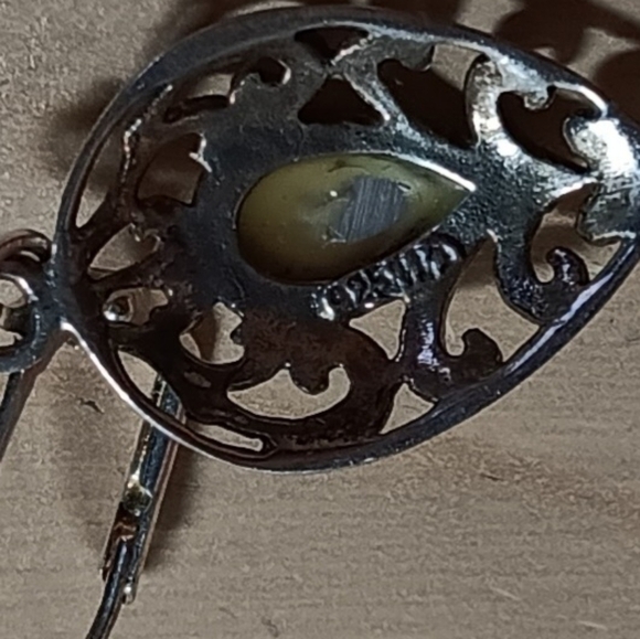 Mother of Pearl Sterling Silver Tear Drop Lever Back Earrings - Picture 6 of 9